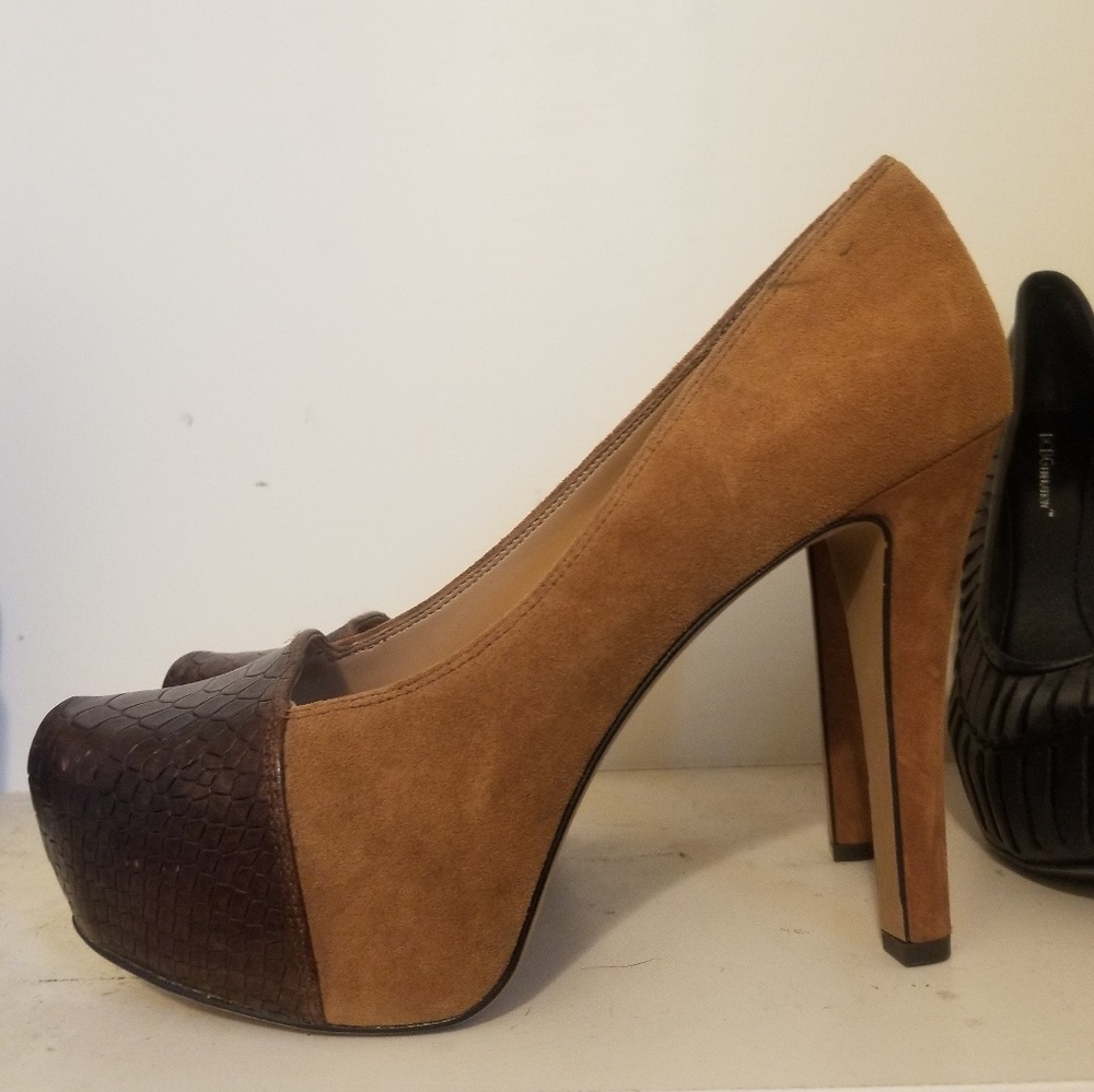 Brown suade heels